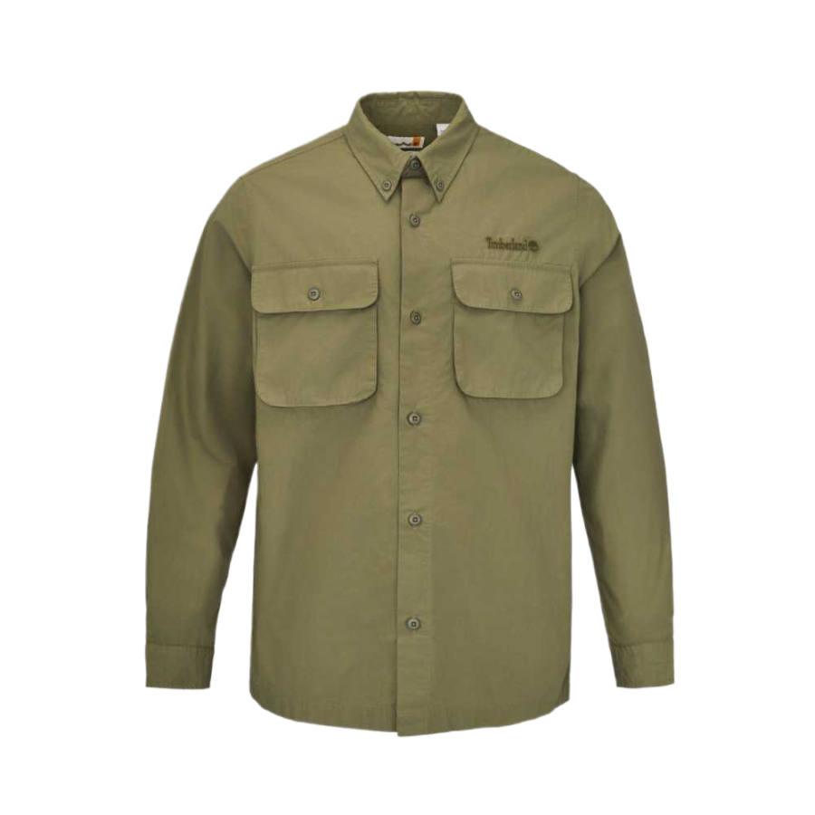 Timberland Shirts Men's Gray Green Lapel Moderate