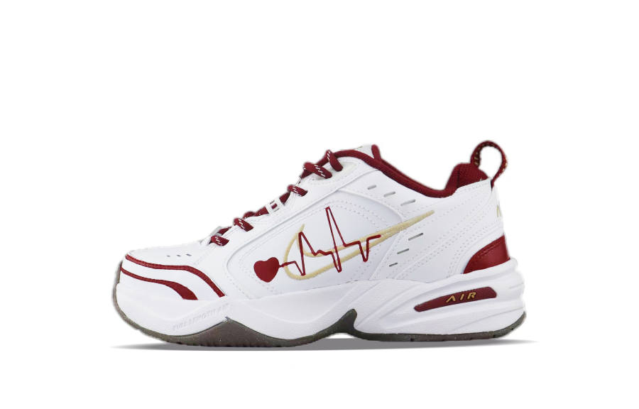 Nike Nike Air Monarch 4 Abrasion Resistant Slip Resistant Low top Casual Shoes Unisex Red White