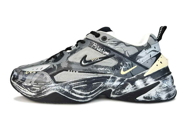 Nike Nike M2K Tekno Berlin Ash Abrasion Resistant Slip Resistant Low top Chunky Sneakers Unisex Black Gray
