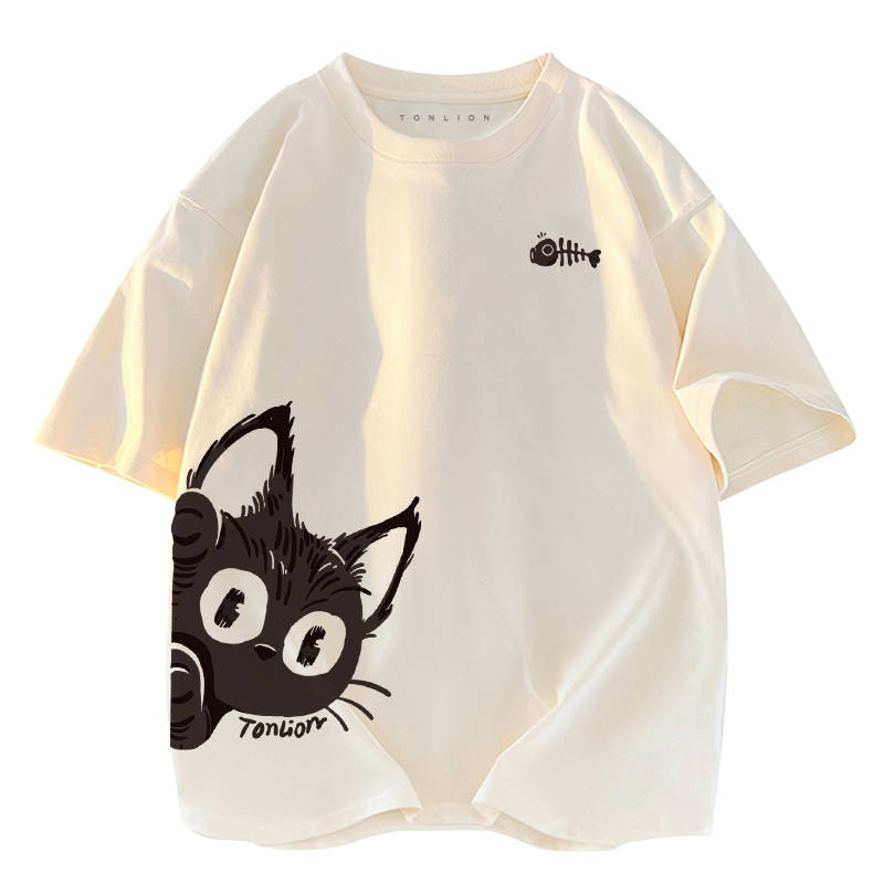 Tonlion T Shirts Unisex Crew Neck Moderate
