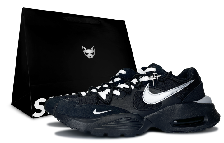 Nike Nike Air Max Fusion Abrasion Resistant Low top Running Shoes Men's Black Silver
