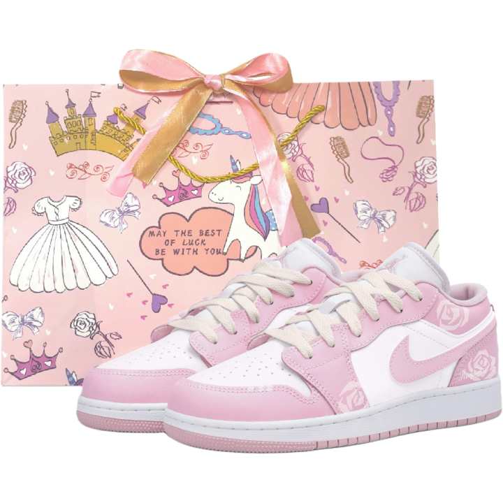 Jordan Jordan Air Jordan 1 Mid top Children's Basketball Shoes Pink Unisex