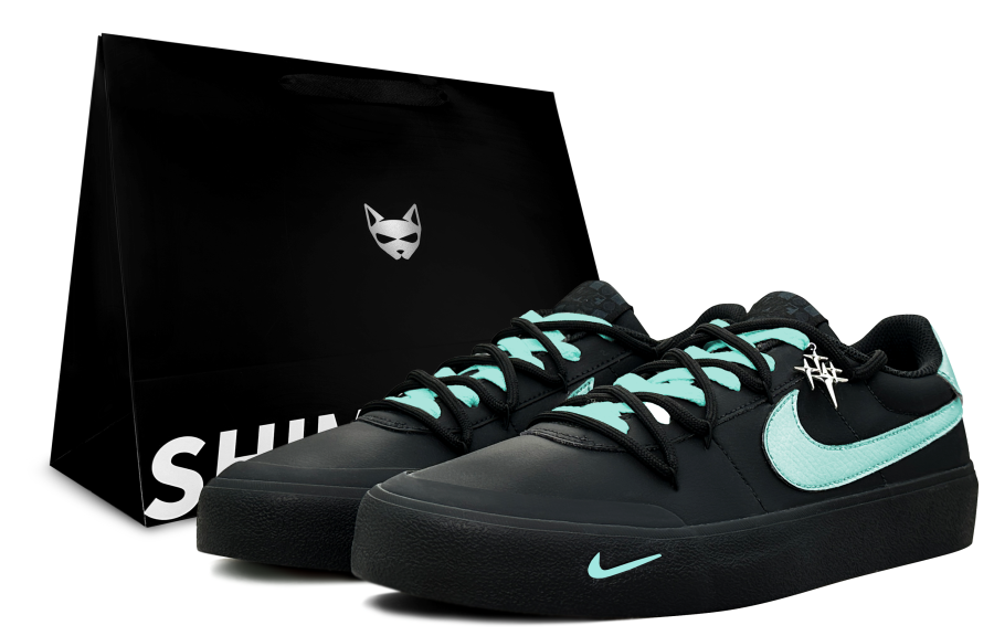 Nike Nike Court Shot Azo Blue, Shimmery Cat Low top Skateboard Shoes Men's Blue Black