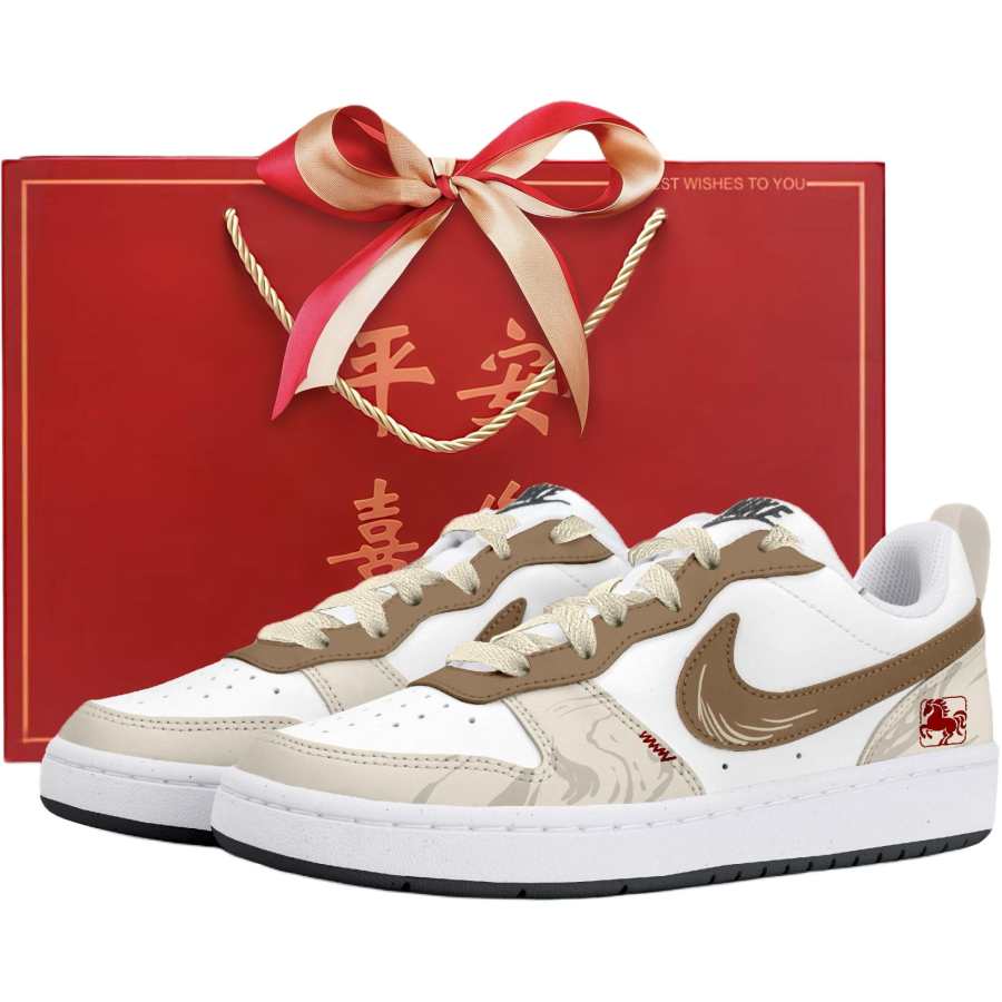 Nike Nike Court Borough Low top Kids' Skateboarding Shoes Red Brown Teenagers