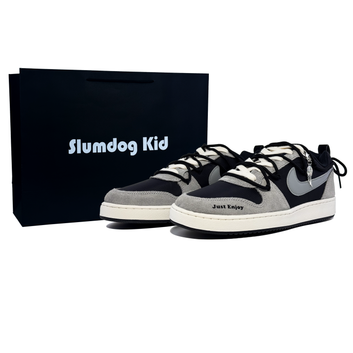 Nike Nike Court Borough Abrasion Resistant Abrasion Resistant Low top Skateboard Shoes Unisex Black Gray