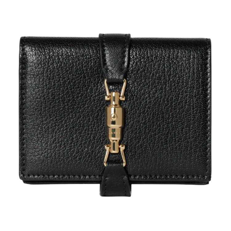 GUCCI Jackie Leather Wallet Medium Women's Black