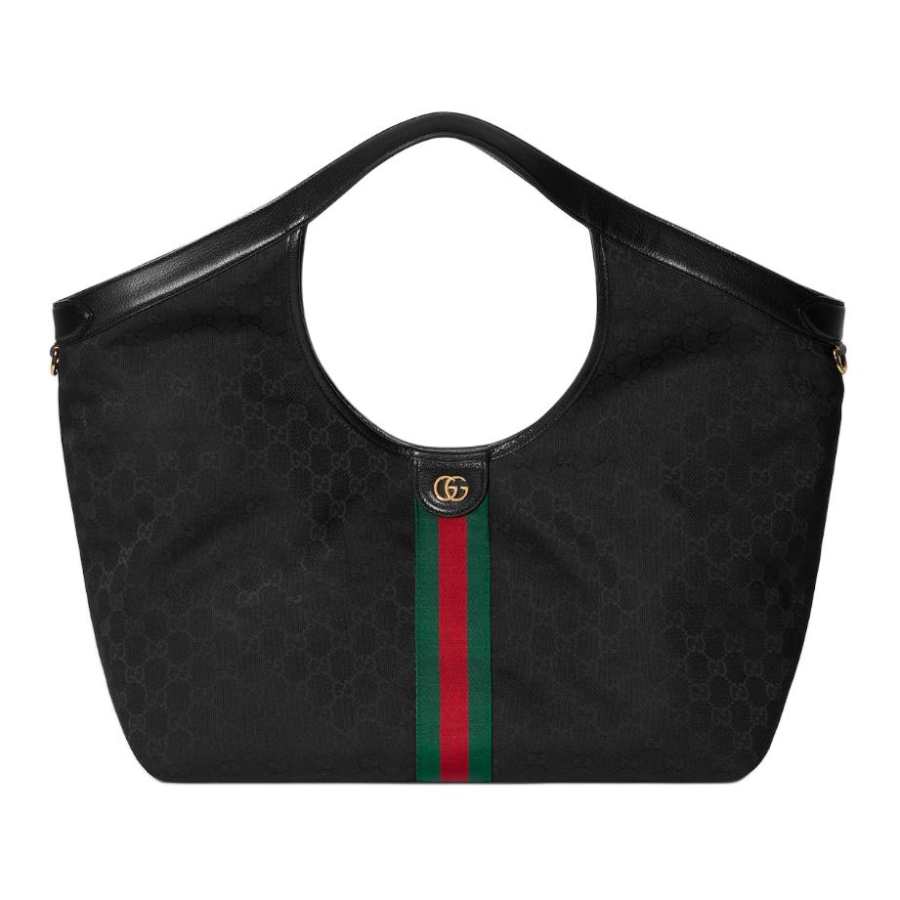 GUCCI GG Canvas Tote Bag, Shopping Bag, Handbag Large Women's Black