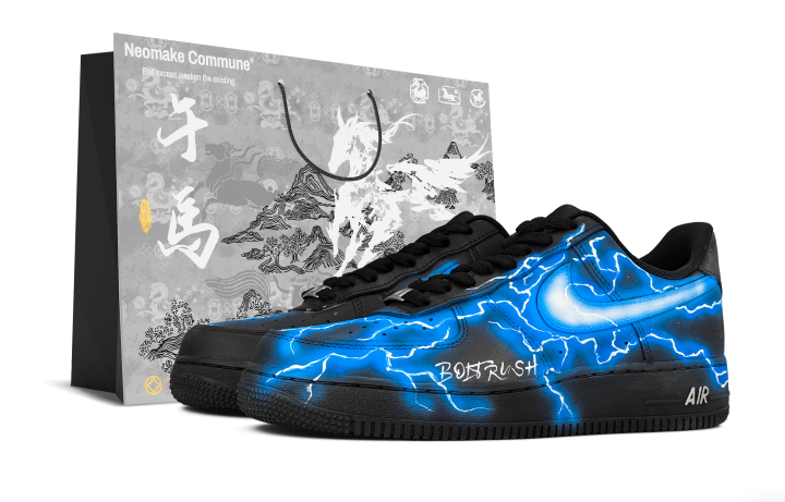 Nike Nike Air Force 1 Abrasion Resistant Abrasion Resistant Low top Skateboard Shoes Men's Black Blue