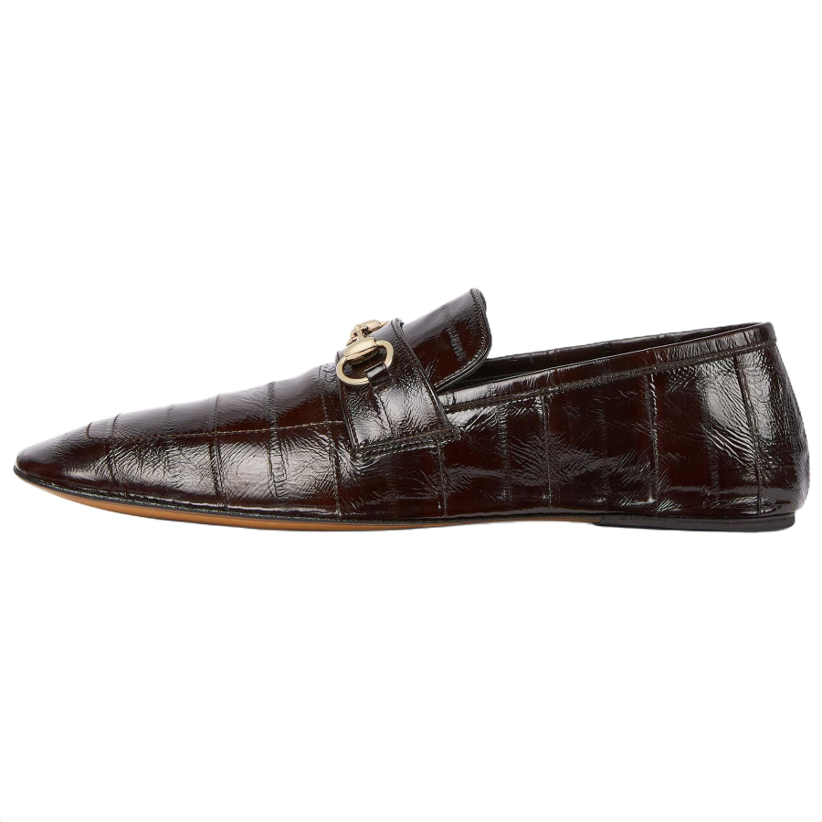 GUCCI Horsebit Ragazzo Casual Leather Shoes Men's Dark Brown