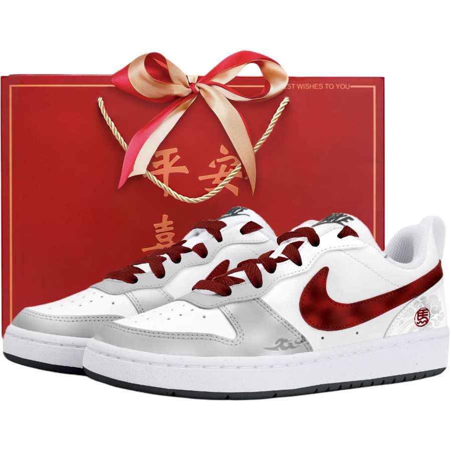 Nike Nike Court Borough Low top Kids' Skateboarding Shoes Red Teenagers