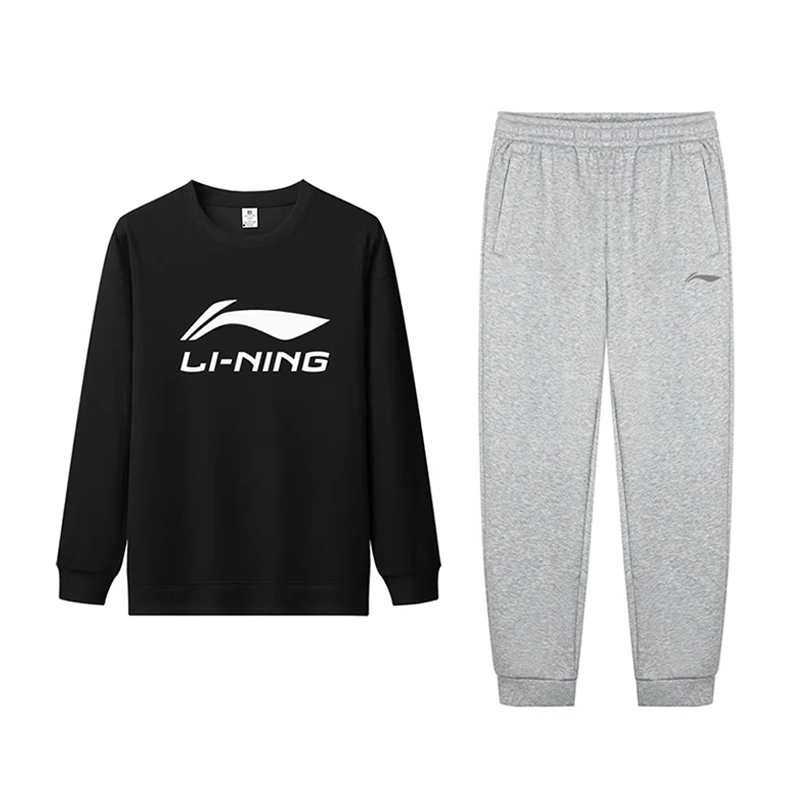Li-Ning Li Ning Casual Sportswear Unisex Black+Heather Gray