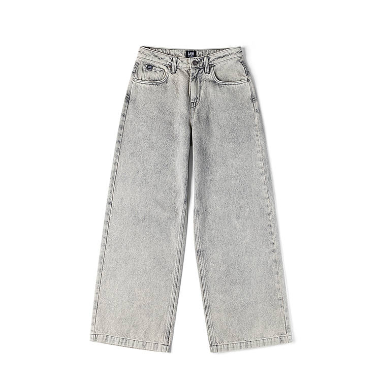 Lee Jeans Women's Light Gray Moderate Wide Leg Pants