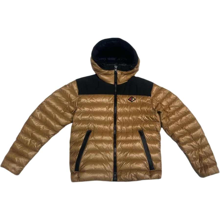 Burberry Down Jackets Men's Khaki Hooded Non Detachable Moderate Straight Fit