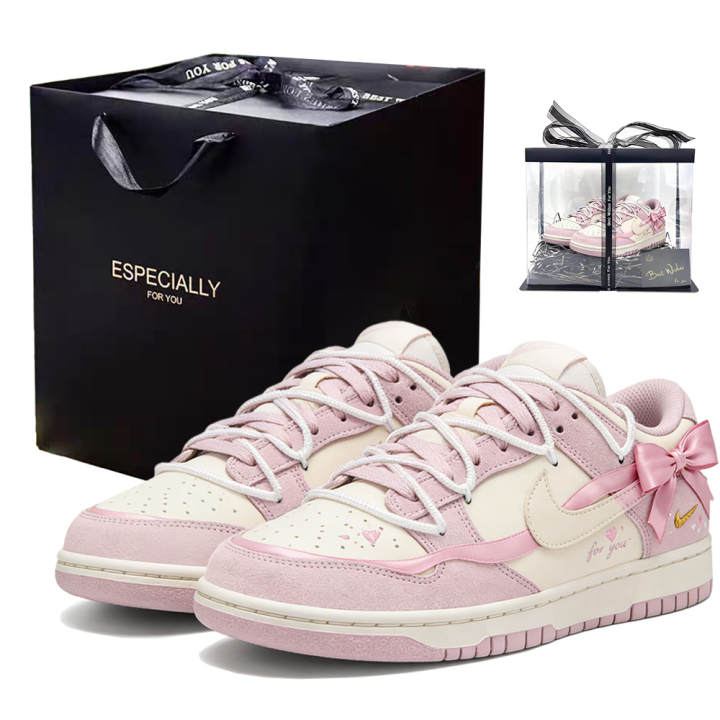 Nike Nike Dunk Low Van Gogh Genesis, Pink Blossom, Box Comfortable Low top Skateboard Shoes Women's Pink