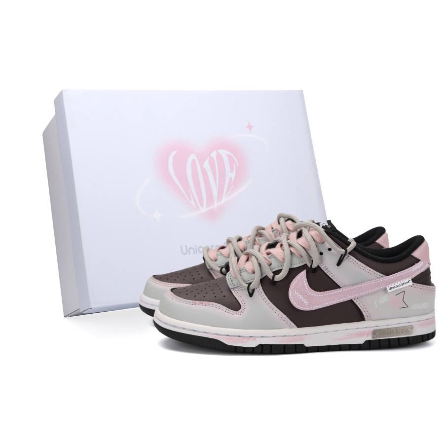 Nike Nike Dunk Wish NearLink Slip Resistant Cushioning Low top Kids' Skateboarding Shoes Pink Brown Unisex