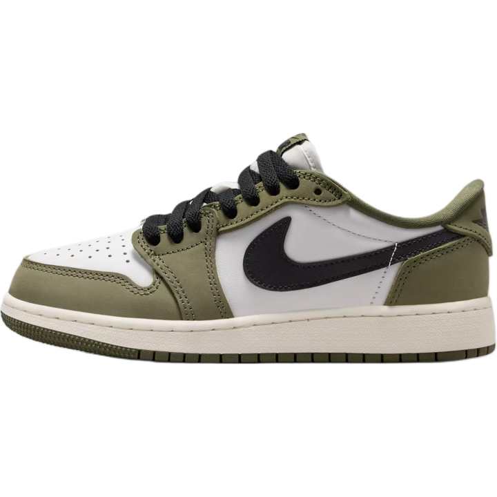 Jordan Jordan Air Jordan 1 Low top Basketball Shoes Olive Green/Black/White Unisex