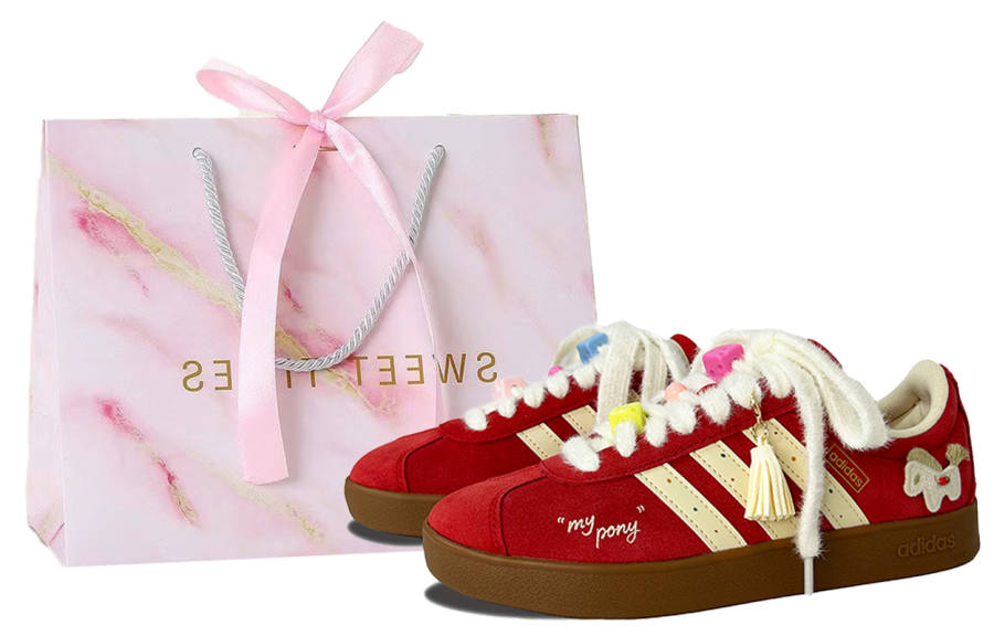 Adidas Adidas Vl Court Classic Low top Skateboard Shoes Unisex Red