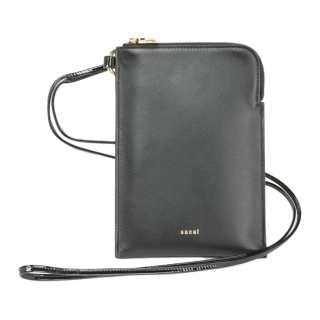 Sacai Leather Cell Phone Pouch Women's Black