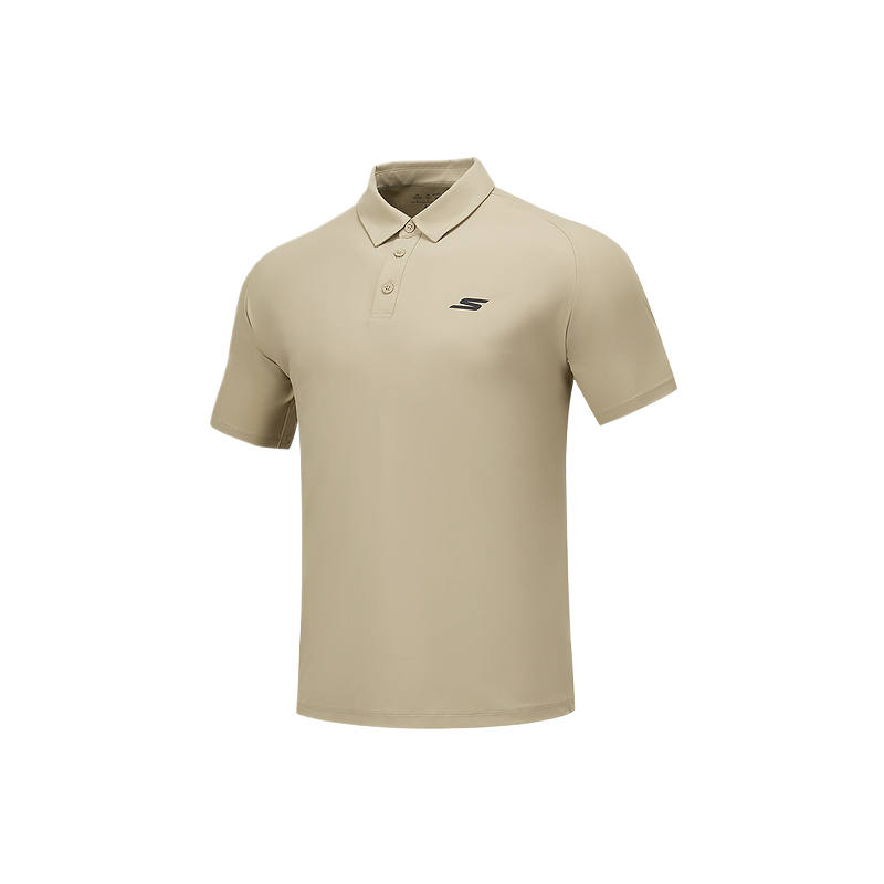 Skechers Polo Shirts Men's Chestnut Gold Polo Collar Moderate Straight Fit