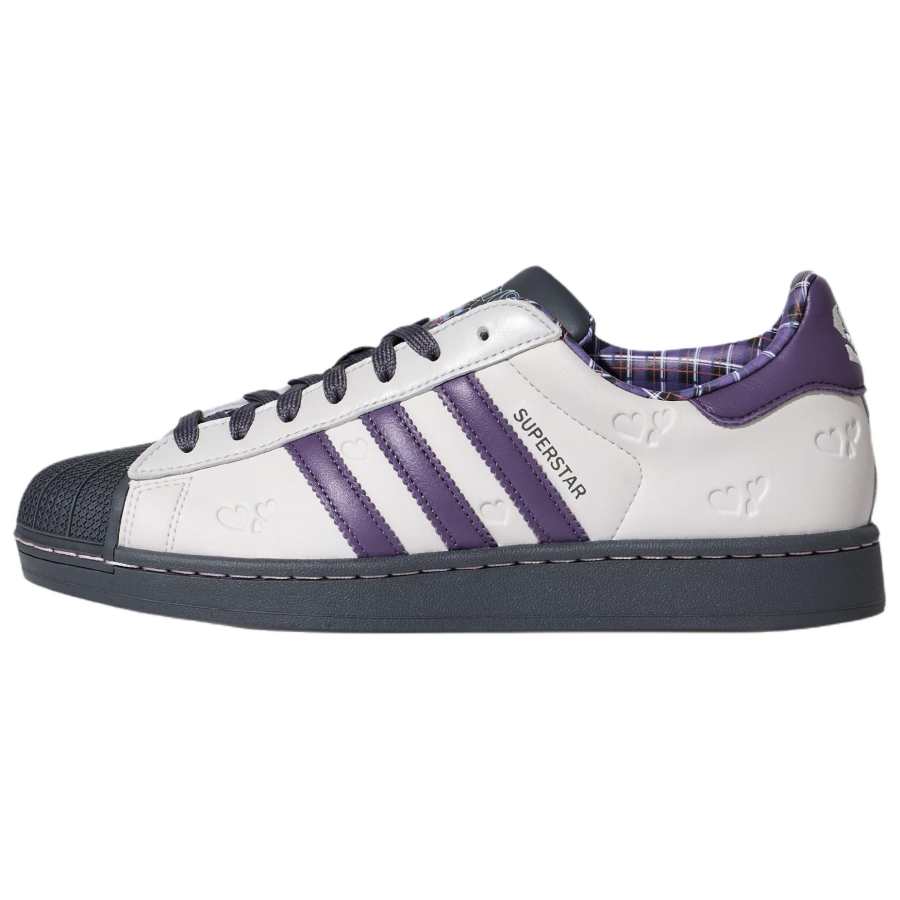 Adidas Originals Superstar 2 Skateboard Shoes Unisex White Dark Purple