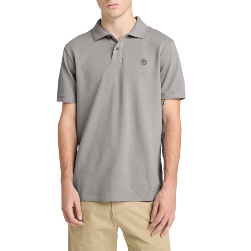 Timberland Polo Shirts Men's Gray Polo Collar Moderate