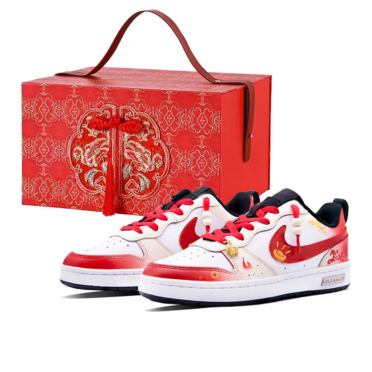Nike Nike Court Borough Low 2 Abrasion Resistant Low top Kids' Skateboarding Shoes Teenagers