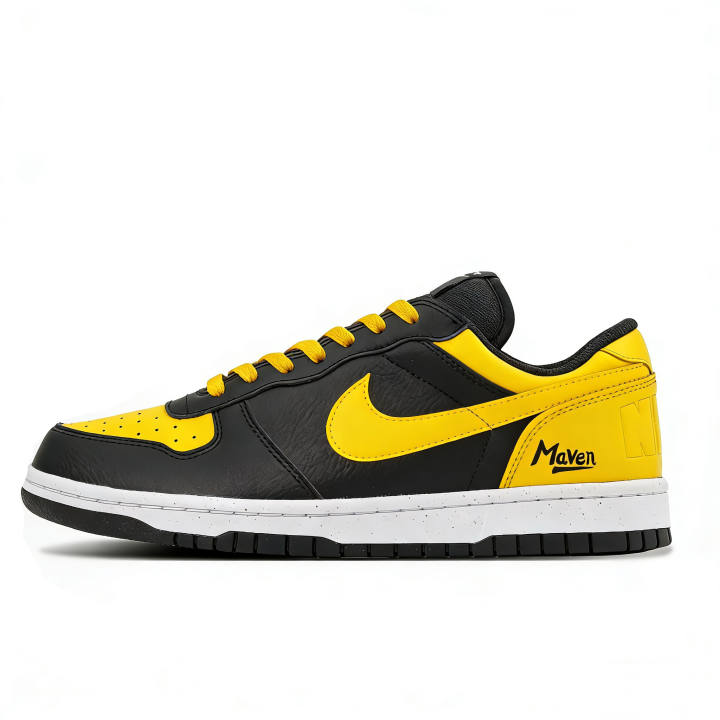 Nike Nike Big Jianghuang Synthetic Leather Abrasion Resistant Slip Resistant Low top Skateboard Shoes Men's Black Yellow
