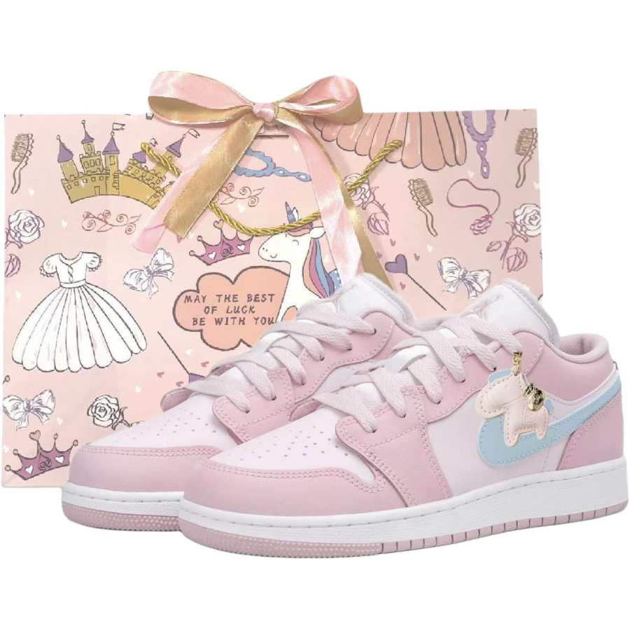 Jordan Jordan Air Jordan 1 Mid top Children's Basketball Shoes Pink Unisex