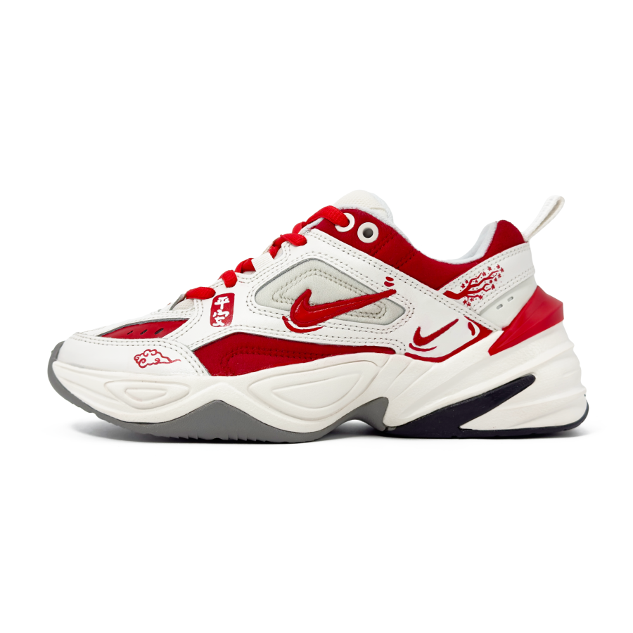 Nike Nike M2K Tekno Red Plum And Cloud, Peaceful, Joy Leather Height Increasing Low top Chunky Sneakers Women's