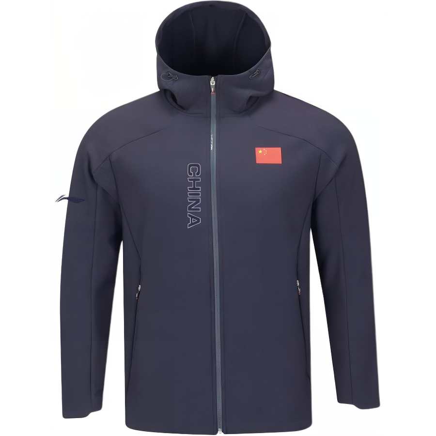 Li-Ning Li Ning Trench Coats Women's Deep Blue Hooded Moderate Other