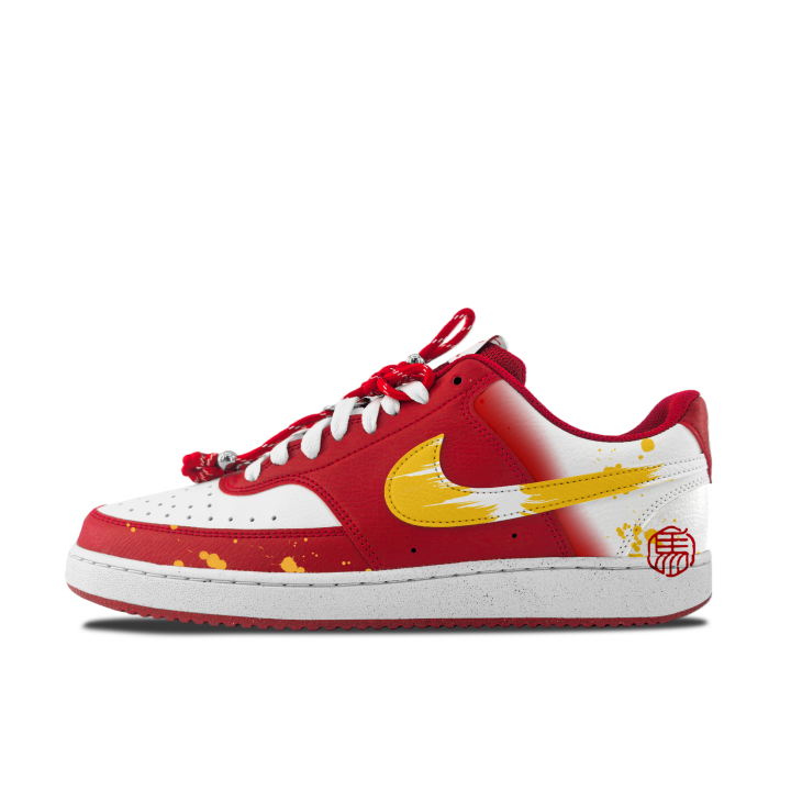 Nike Nike Court Vision Synthetic Leather Abrasion Resistant Abrasion Resistant Low top Skateboard Shoes Men's Red