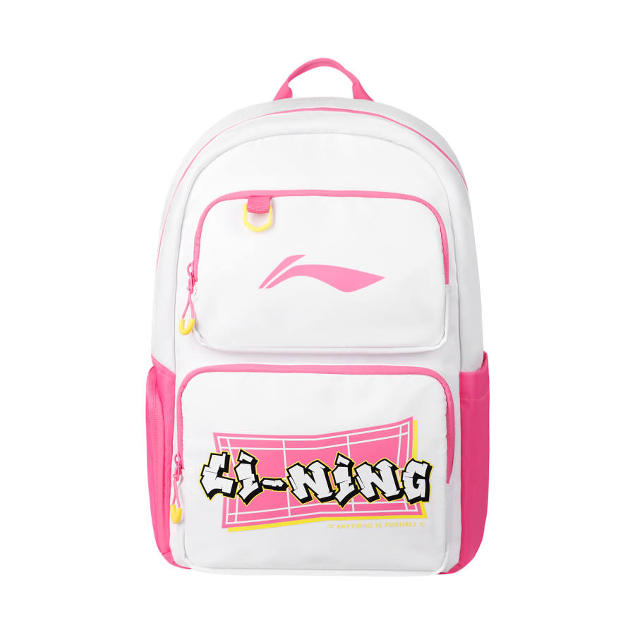 Li-Ning Li Ning Polyester Backpack Regular Women's White Pink