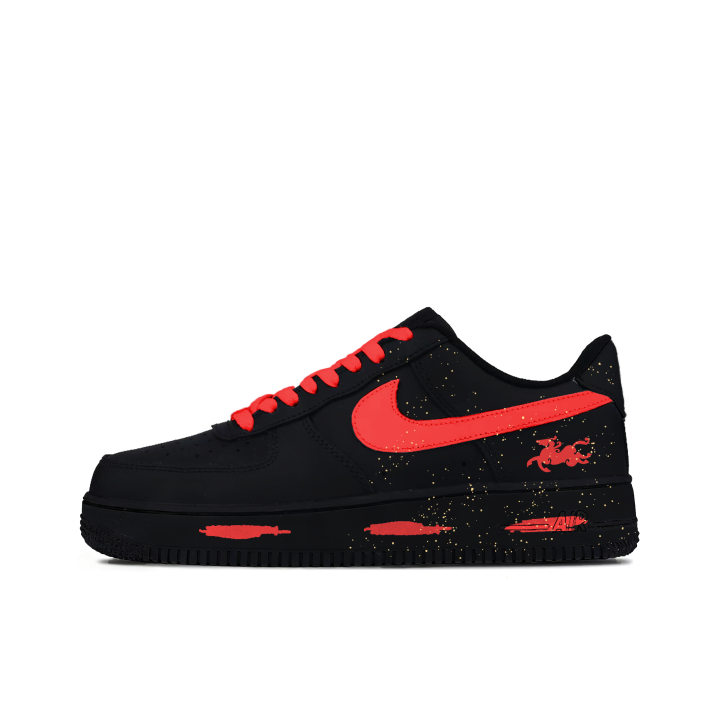 Nike Nike Air Force 1 All The Best Leather Low top Skateboard Shoes Unisex Black Red