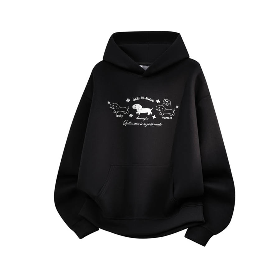 HUANQIU Sweatshirts Unisex Hooded Moderate Heavyweight