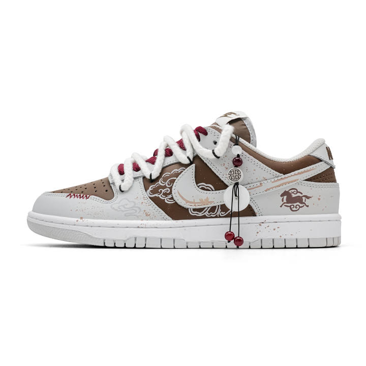 Nike Nike Cloud Pattern Crimson Horse Leather Abrasion Resistant Slip Resistant Low top Skateboard Shoes Men's