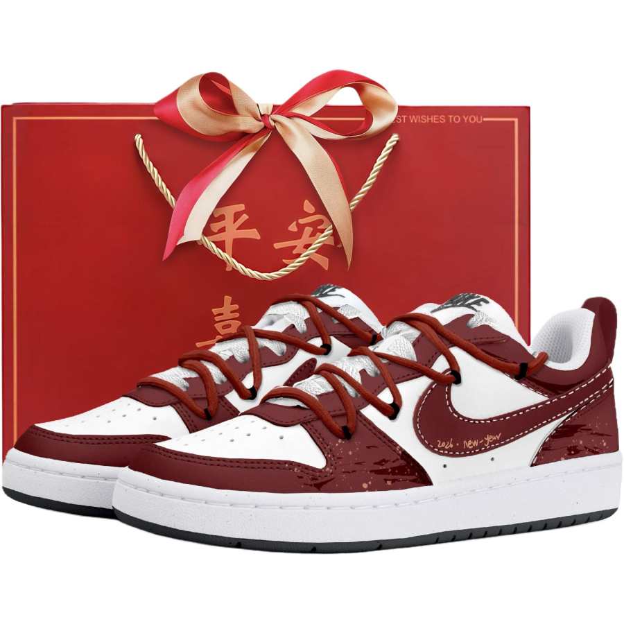 Nike Nike Court Borough Low top Kids' Skateboarding Shoes Red Teenagers