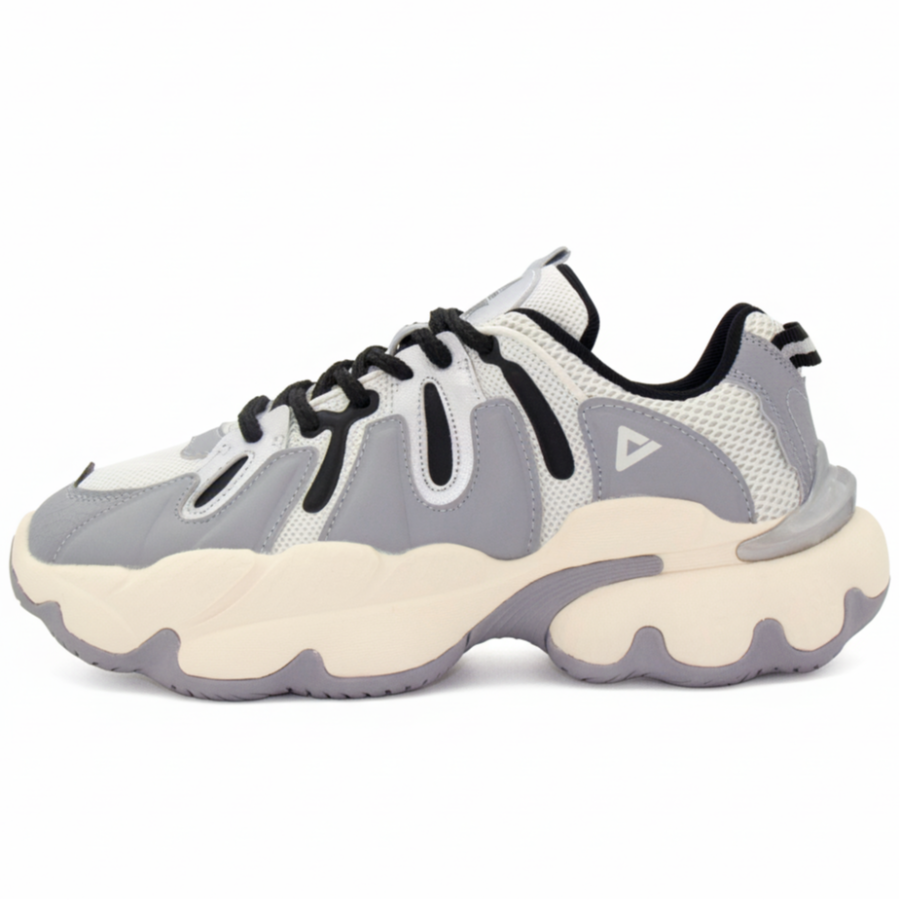 PEAK State Pole Height Increasing Abrasion Resistant Low top Chunky Sneakers Men's Silver Gray