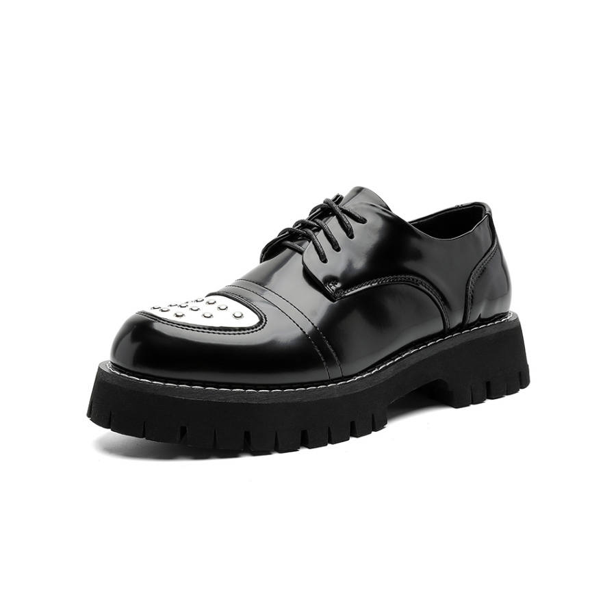 Lanza Casual Leather Shoes Men's Low Top Black