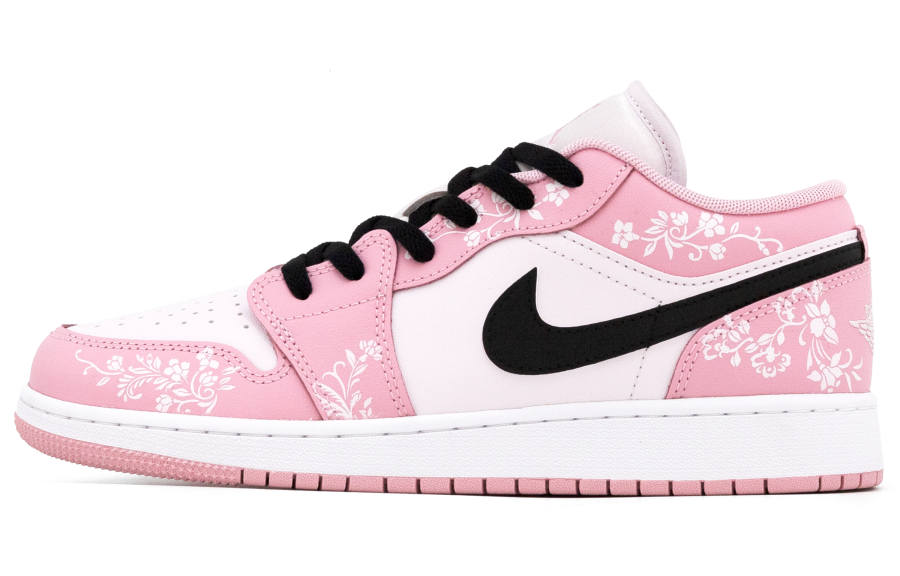Jordan Jordan Air Jordan 1 Leather Mid top Children's Basketball Shoes Pink Unisex