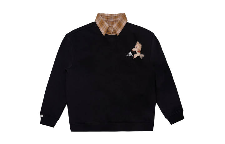 Adidas Adidas LABEL Sweatshirts Unisex Black Lapel Moderate Regular