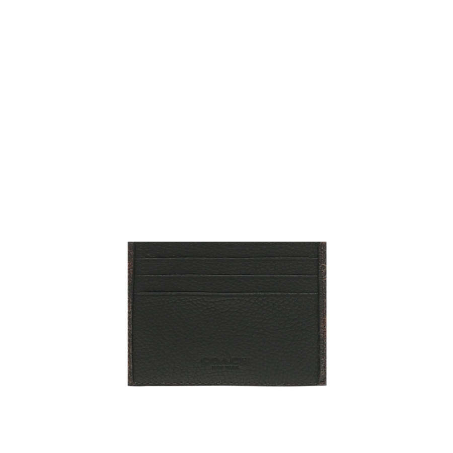 COACH Card Case Canvas, Leather Card Holder Card Holder Men's Brown