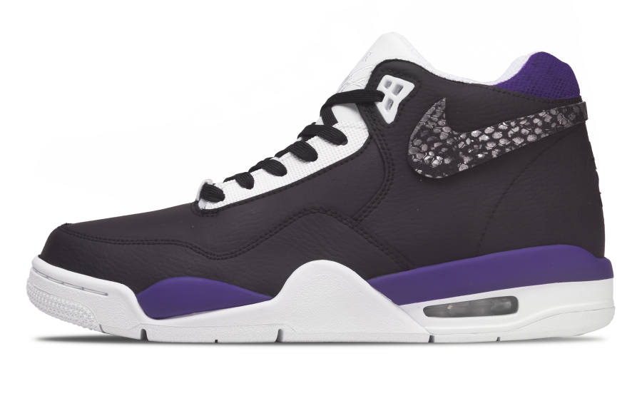 Nike Nike Flight Legacy Black Viper Abrasion Resistant Slip Resistant Mid top Vintage Basketball Shoes Unisex Black Purple