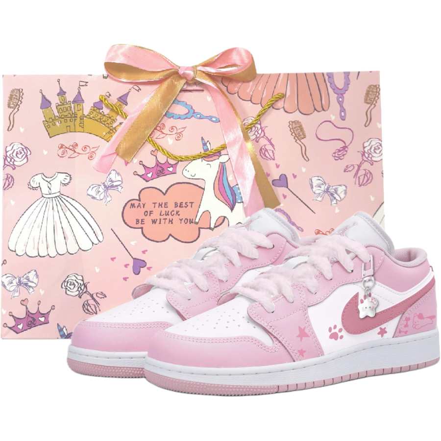 Jordan Jordan Air Jordan 1 Mid top Children's Basketball Shoes Pink Unisex
