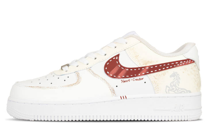 Nike Nike Air Force 1 Leather Slip Resistant Low top Kids' Skateboarding Shoes White Unisex