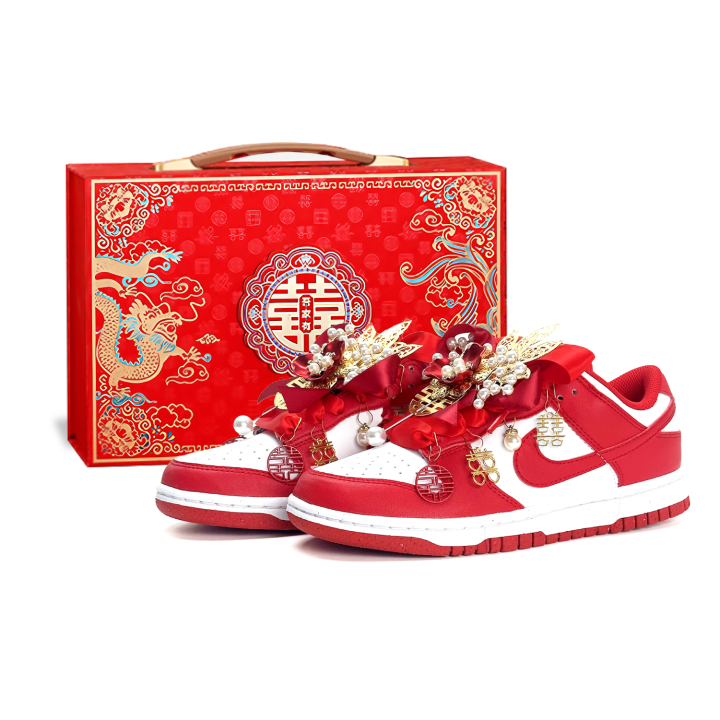 Nike Nike Dunk Auspicious Dragon And Phoenix Low top Skateboard Shoes Unisex Red