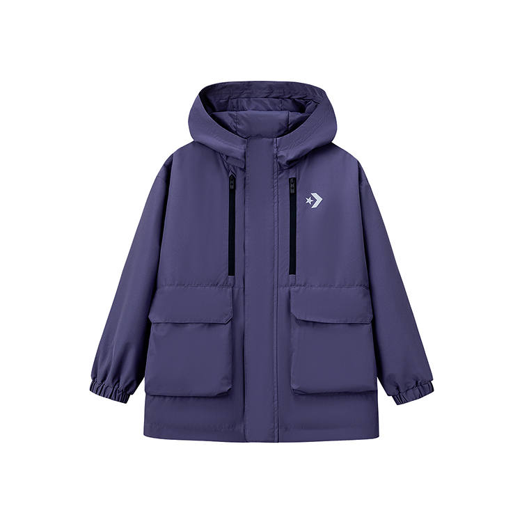 Converse Kids Outdoor Wear Hooded Thickened And Fleece Lined