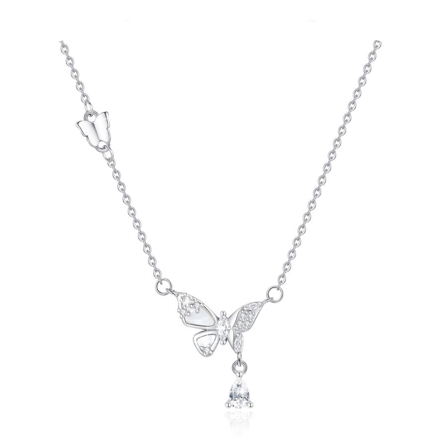 Barbie 999 Silver Zircon Necklaces Women's