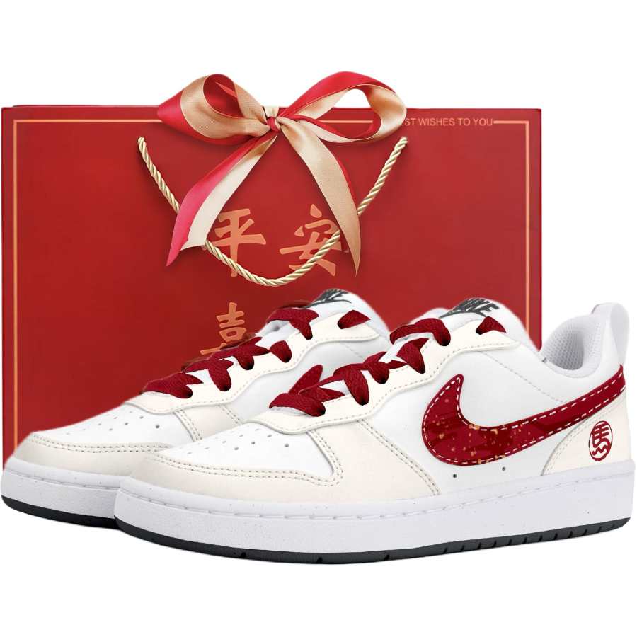 Nike Nike Court Borough Low top Kids' Skateboarding Shoes Red Teenagers