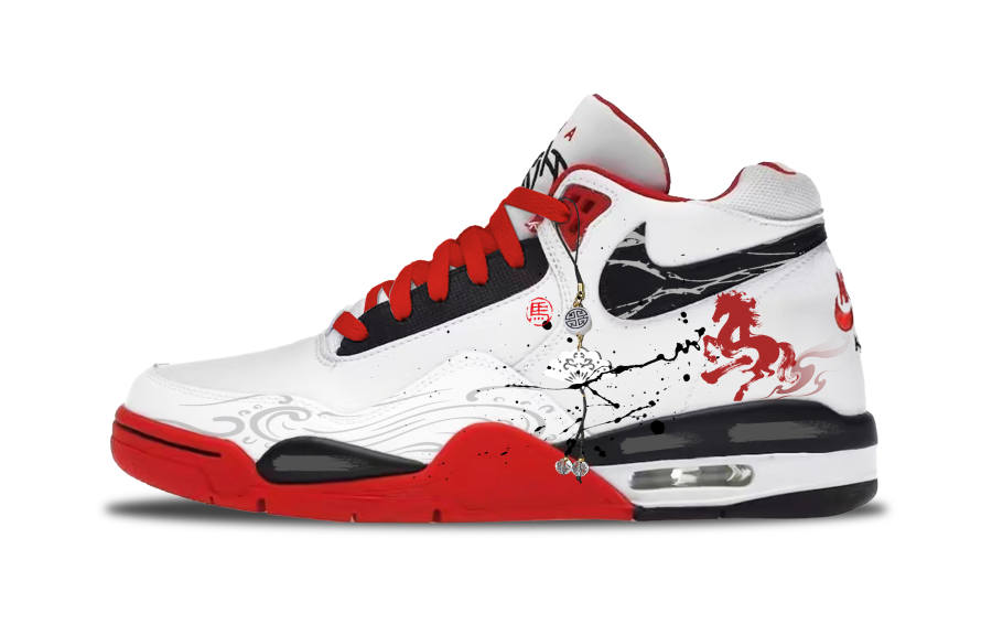 Nike Nike Flight Legacy Cloud Treading Mysterious Horse Abrasion Resistant Slip Resistant Mid top Vintage Basketball Shoes