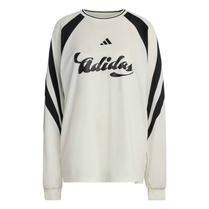 Adidas Adidas Sweatshirts Women's Ecru/Black Crew Neck Moderate Regular